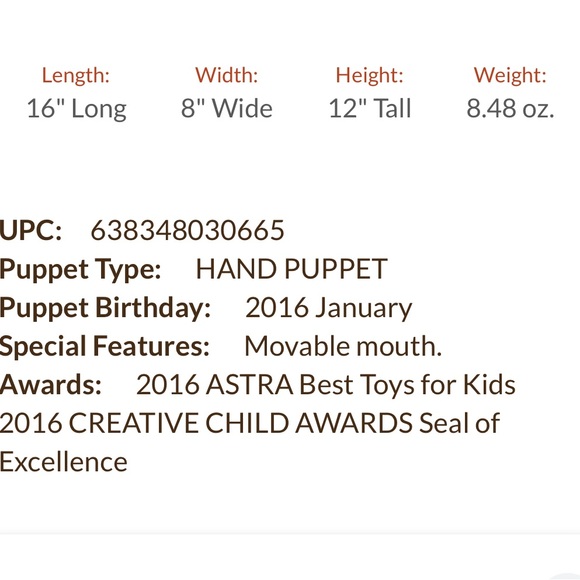 Folkmanis French Bulldog Puppet - Picture 2 of 5